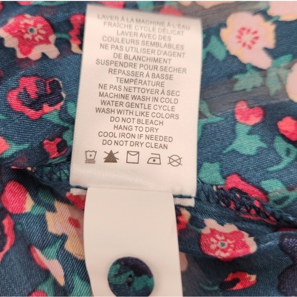 Madison d’Amelie Green Floral Top Sleeveless Pleated Blouse, Rich Colors. Sz M - Picture 8 of 16